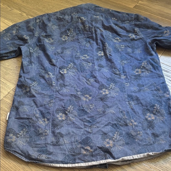 Bugatti | Dark Blue Hawaiian Themed Long Sleeve Button Up Shirt Size Medium - Picture 13 of 14